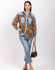 Blusa de manga larga con estampado de leopardo