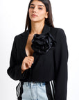 Blazer Negro con Flor