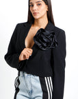 Blazer Negro con Flor