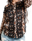 Blusa Animal Print con Detalles de Encaje