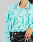 Blusa Aqua Cristales