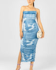 Vestido Strapless Azul