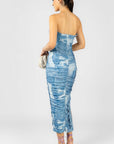 Vestido Strapless Azul